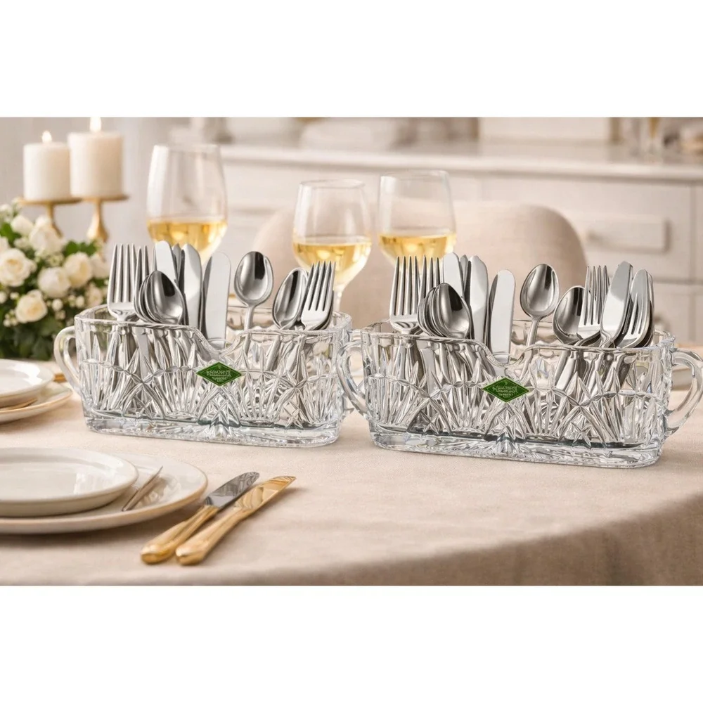 SHANNON CRYSTAL Flatware Cutlery Holders Set of 2 – Ireland Design‎